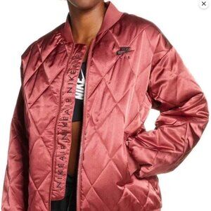 SO CUTE! Nike Air Women's Satin Diamond-Quilted Bomber Jacket, Size XS